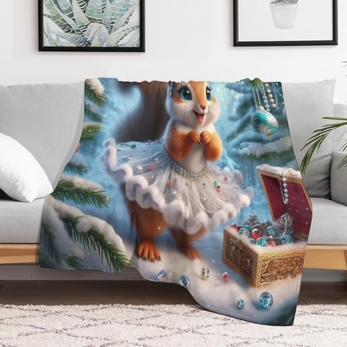 Manta de forro polar de ardilla para cama y sofá de salón 130x180 cm 3