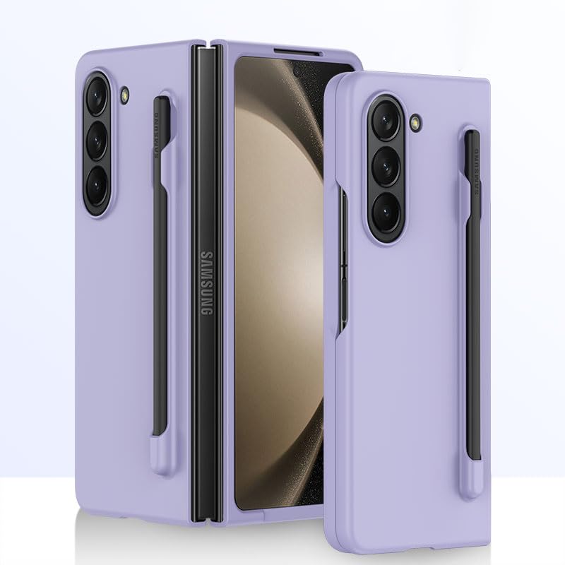 Coque Samsung Galaxy Z Fold 5 violette avec stylet S Pen intégré pour protection intégrale