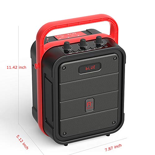 Shinco SJ52 Portable Karaoke Machine with Wireless Microphone, Rechargeable PA System, Bluetooth Speaker with FM Radio, Audio Recording, Remote Control