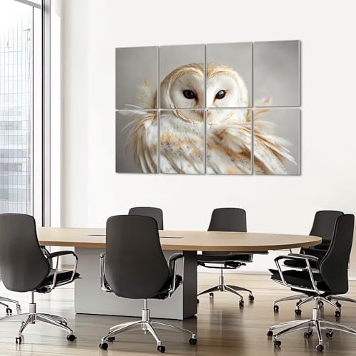 Paneles Acústicos Artísticos 8 Pack Owl Twisted Head Multi3, 48"x32", Absorbentes de Sonido, Decorativos Autoadhesivos para Estudios y Oficina miniatura 7