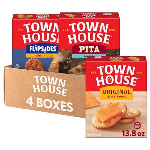 Town House Crackers, 3-Flavor Variety Pack, 4 Boxes