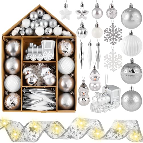 DomeStar 70PCS Christmas Ball Ornaments Set,...