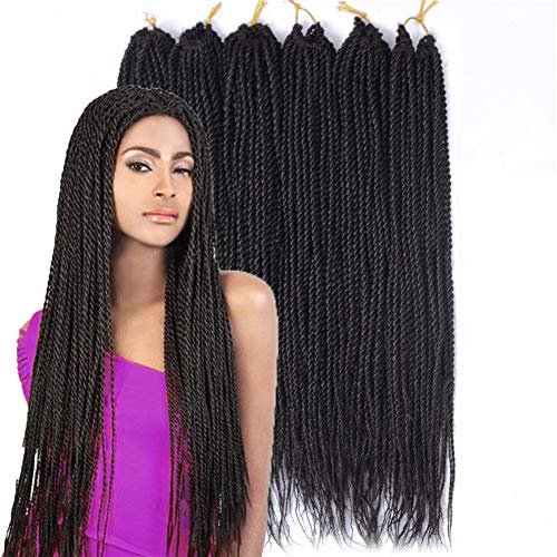 Palace hair 6Pack/LOT Senegalese Twist Crochet Hair Braids Small Easy Twist Crochet Braiding Hair 2S Senegalese Twists 14 inch 18inch 24inch 30strands/pack Hairstyles For Black Women color (18inch, 4)