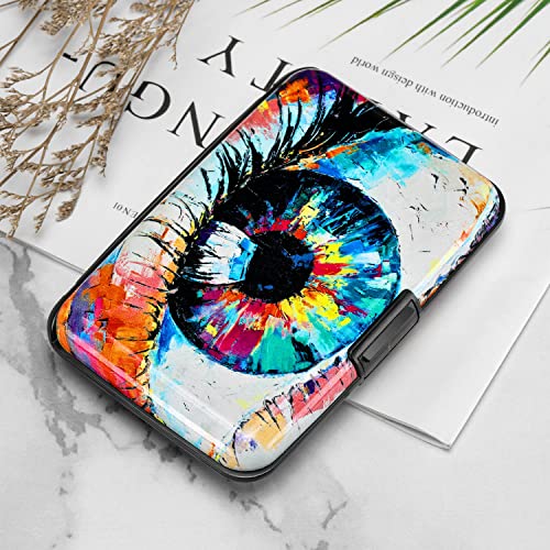 Image of Elfish RFID Blocking Credit Card Protector Aluminum ID Case Hard Shell Business Card Holders Metal Wallet for Men or Women, Big Eye,