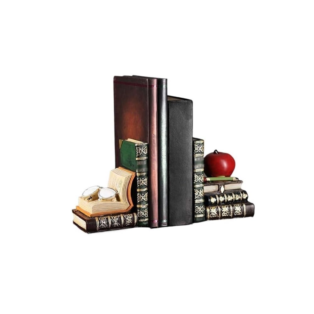 Book Organizer Bookends Office Book Ends for Shelves Stopper Vintage Collection Heavy Duty Bookshelf Accessories