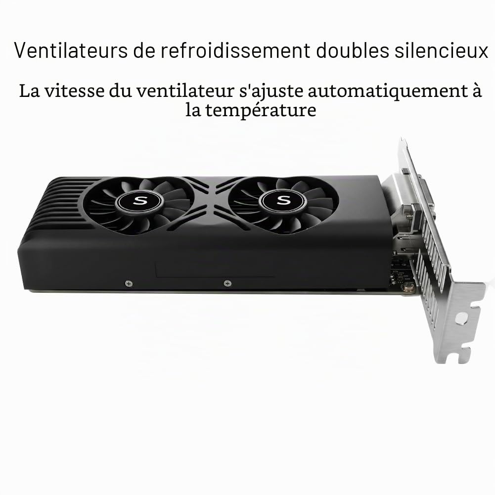 GTX 1050 Carte Graphique pour PC, 4Go GDDR5 128-bit, HDMI DisplayPort DVI-D, Carte Vidéo, Gaming GPU Video Card, PCI Express x16, DirectX 12