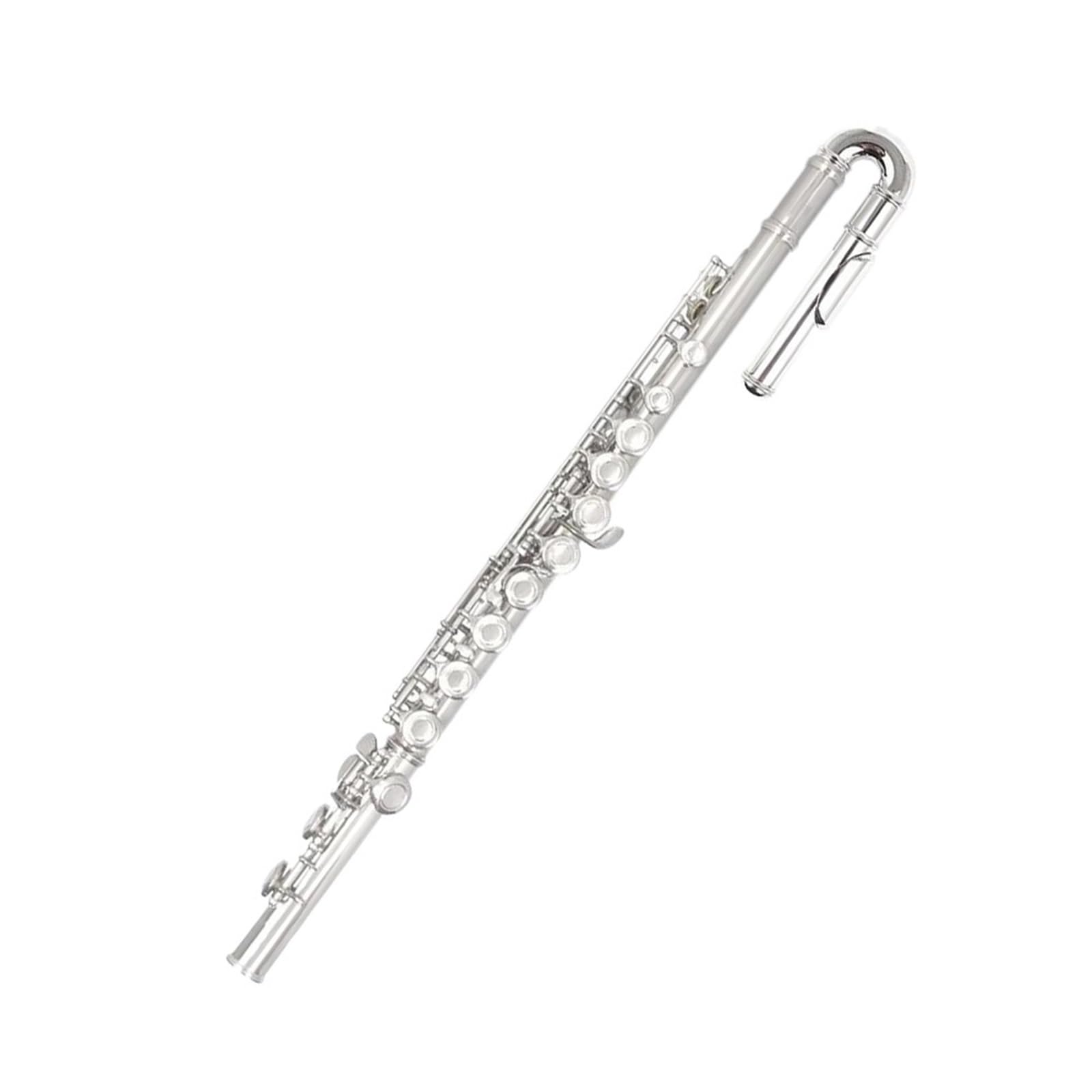 Flauta Principiantes Boquilla de flauta profesional de latón blanco niquelado con curvatura para instrumentos de viento madera adecuada para principiantes