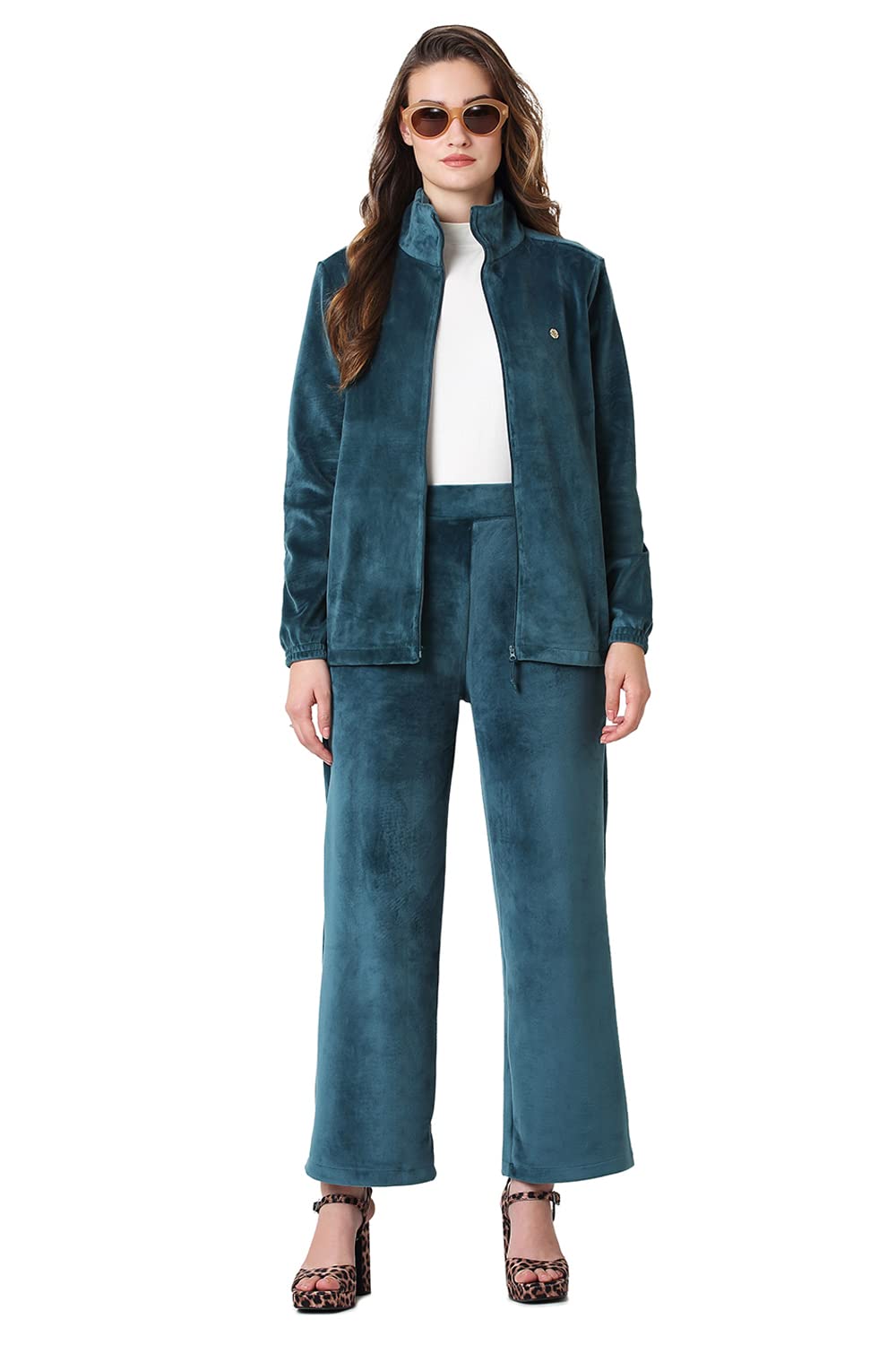 van heusen Women Athleisure Full Sleeve Velour Jacket - High Neck, Zip Front-picture-43