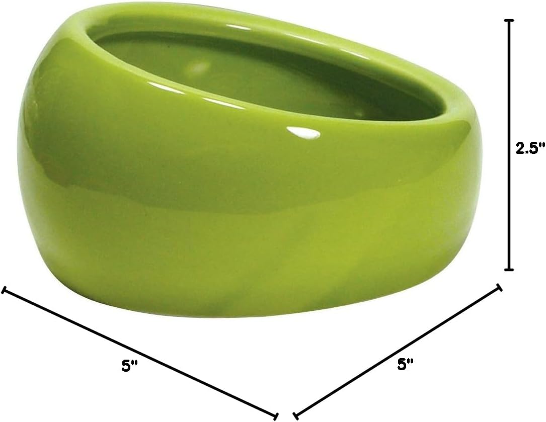 Living World Ergonomic Food Dish, for Small Animals, Green, Large, 14.78 oz, 61681
