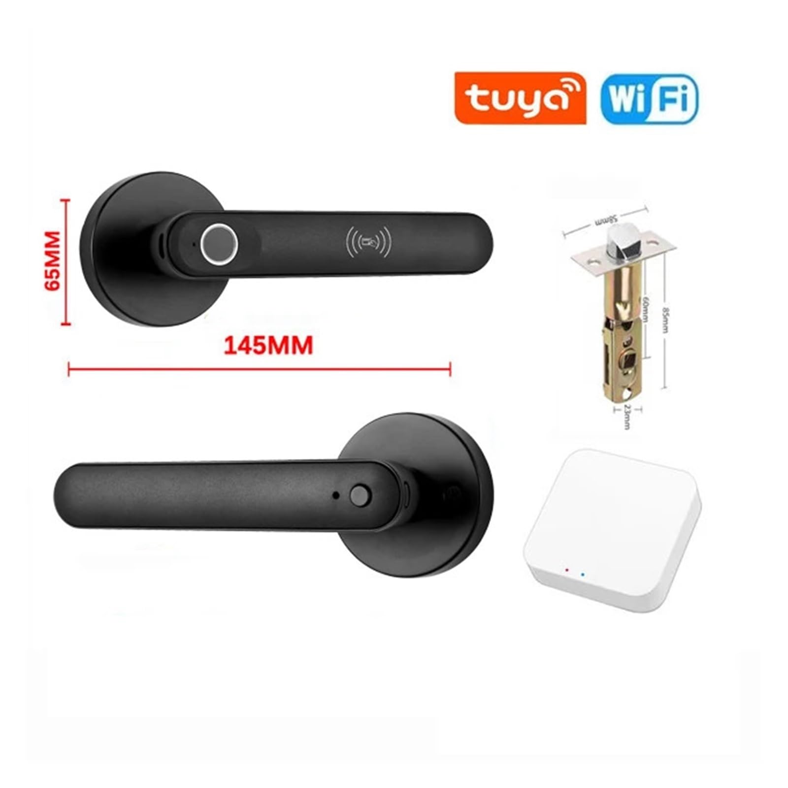 Serratura Elettronica Biometrica Tuya Serratura Intellinte Digitale Impronta Digitale Password Ingresso Manopole For Porta Serratura For Camera Da Letto Home Office(3400black witth gw)