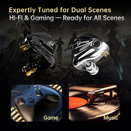 Image of CCA Xyrra Dual Driver in-Ear Monitor Headphones,1DD+1BD HiFi IEM Earphones,Wired Gaming Earbuds for Gamers Musicians