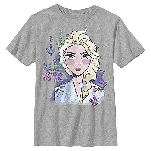 T-shirt Reine des Neiges 2 Elsa pour garçon coloris gris chiné taille M