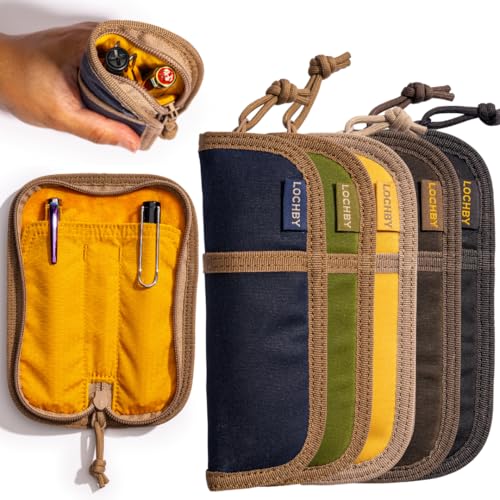 Image of LOCHBY Duo Pen Pouch | Slim and Elegant Pen Pouch, Durable Waxed Canvas, Lightly Padded for Fountain Pen and Mechanical Pencil, Compact Design Holds 2 Pens, for Everyday Carry