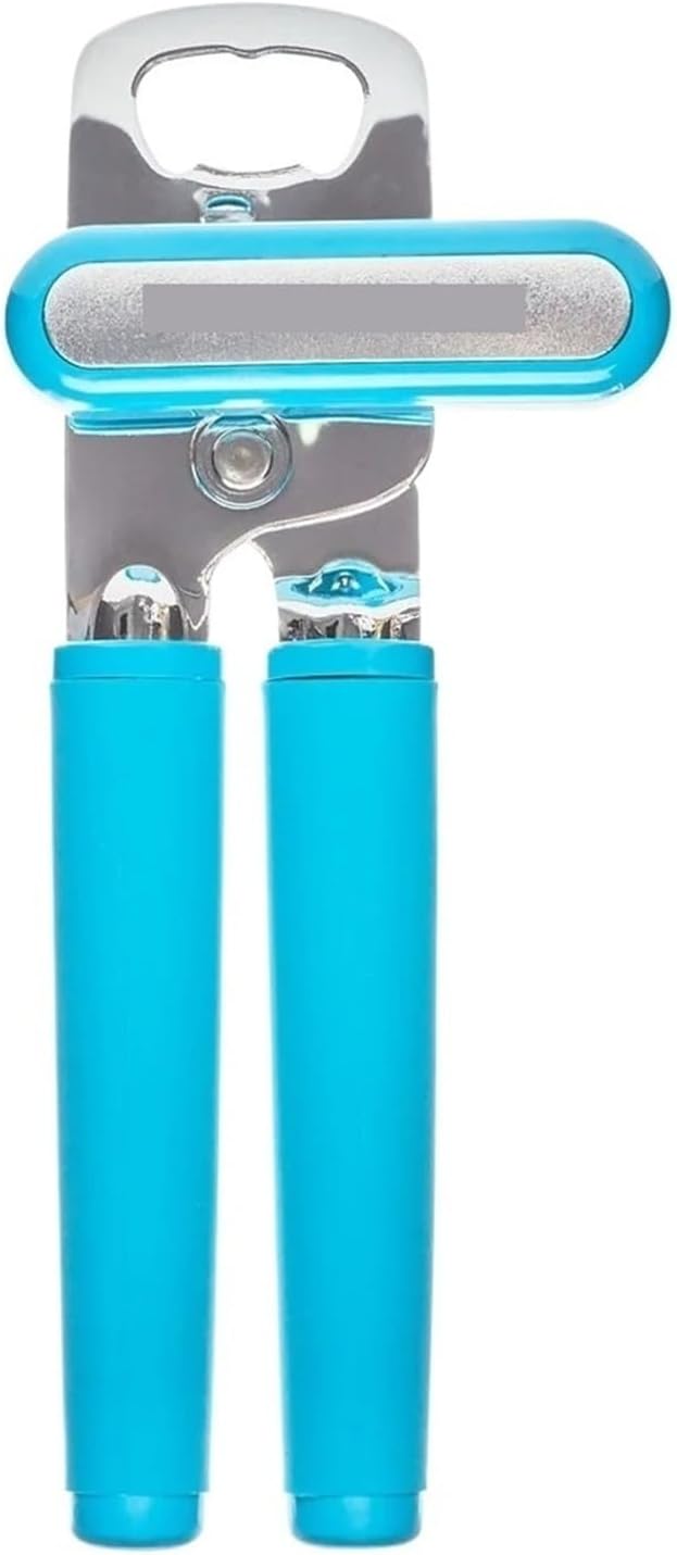 Stainless Steel Multi-function Can Opener - Handle, Built-in Bottle Opener, Easy Turn Design for Kitchen Use