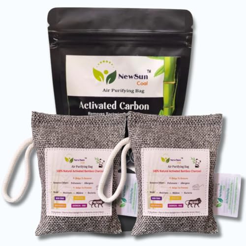 NewSun Activated Bamboo Charcoal Air Purifying Bag Deodorizer and...