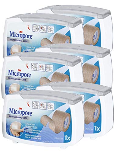 Sparadrap Micropore chair 2,5cmx5m 3M en dévidoir fermé lot de 6 boîtes