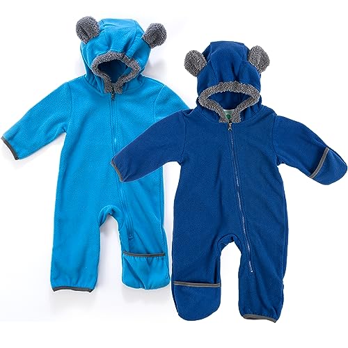 Image of Cuddle Club Fleece Baby Bunting Bodysuit with Hood, Convertible Mittens & Booties, Car Seat Friendly, Soft & Warm, Easy Zip