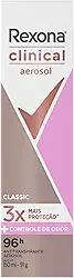 Rexona Antitranspirante Aerosol Clinical Classic 150Ml (A Embalagem Pode Variar)