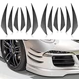 Tallew 12 Pcs Universal Car Spoiler Canards Kit Front Bumper Lip Splitter Car Exterior Fins Auto Anti Collision Strip Soft Decoration Decal Accessories(Carbon Fiber Black)