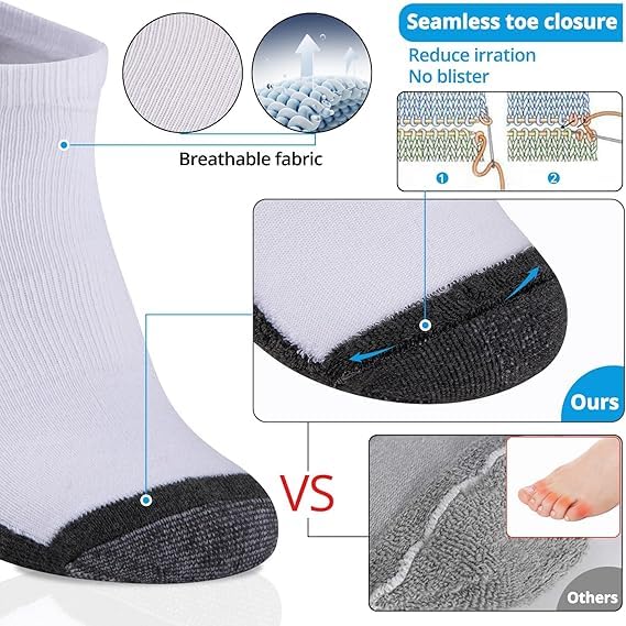 Men's Ankle Socks - 5 Pairs, Low Cut, Cushioned, Casual3