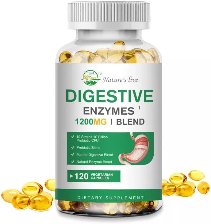 Spijsverteringsenzymen (120 capsules) met toegevoegde probiotica en prebiotica Spijsverteringsenzymen (120 capsules) met toegevoegde probiotica en prebiotica