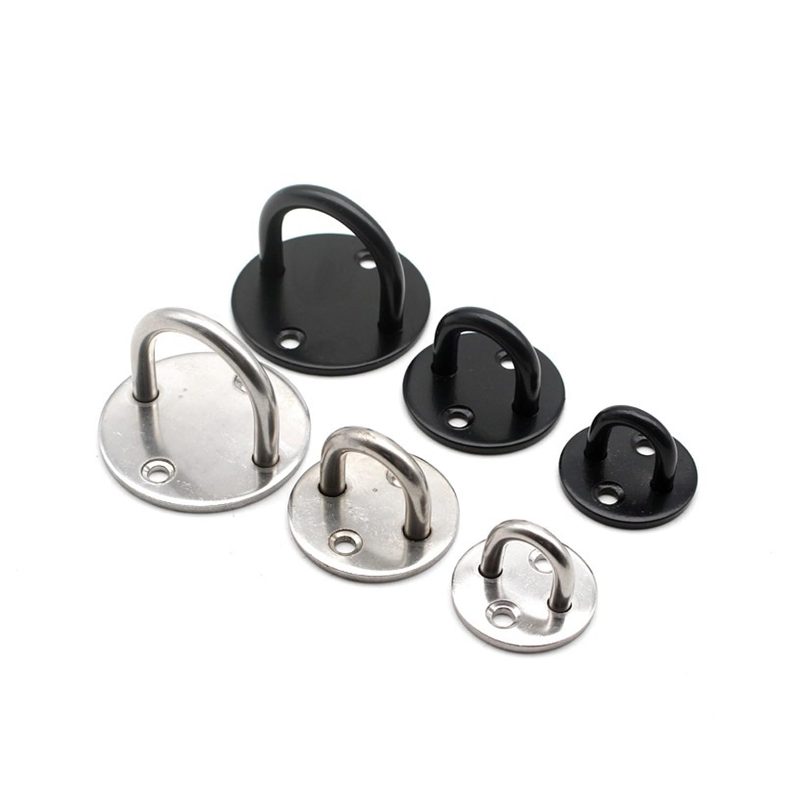 Ucygor Eye Plate 8pcs Stainless Steel Staple Ring Hooks Fixed Pad Eye Plate Deck Door Buckle U-Shaped Swings Hammock Ceiling Hanging Hanger for Wall Ceiling Hanging(33mm Black)
