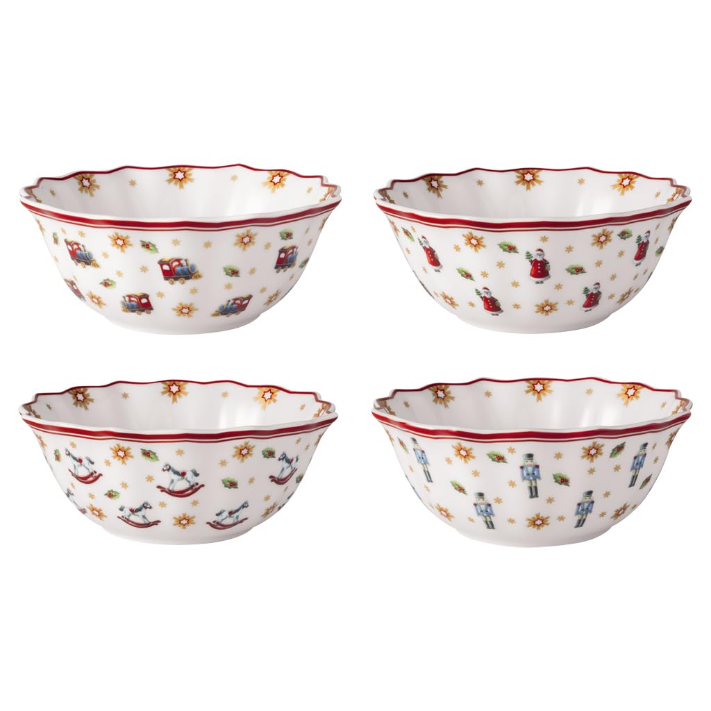 Villeroy & Boch - Toy’s Delight ensemble de coupes anniversaire 4 pièces multicolores, set de bols pour 4 personnes, bols, vaisselle de Noël, porcelaine premium