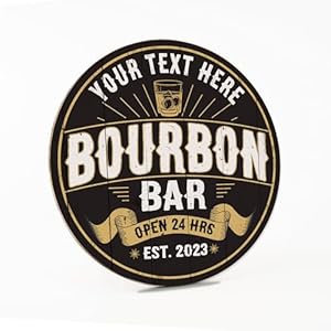 Custom Bourbon Bar Wood Sign Wall Plaque, Rustic Bar Sign – Made In USA – Vintage Lounge Home Pub Tasting Room Saloon Tavern Man Cave Decorations Open Daily, Gifts for Men, Gifts for Him