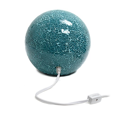 Simple Designs Lt3302-Tel 1 Light Mosaic Stone Ball Table Lamp, Teal #TOP12