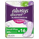 Always Discreet Inkontinenz-Slipeinlagen Small Plus (16 Binden) für Damen, starker Schutz, den Sie kaum spüren