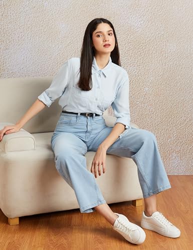 Image of Amazon Brand - Symbol Women's Loose High Rise Jeans (Available in Plus Sizes)