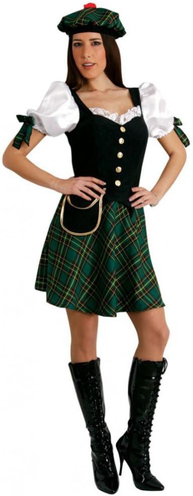 Mortino Costume Scottish Size S-XL Dress Green Checked Fancy Dress Costume Scotland