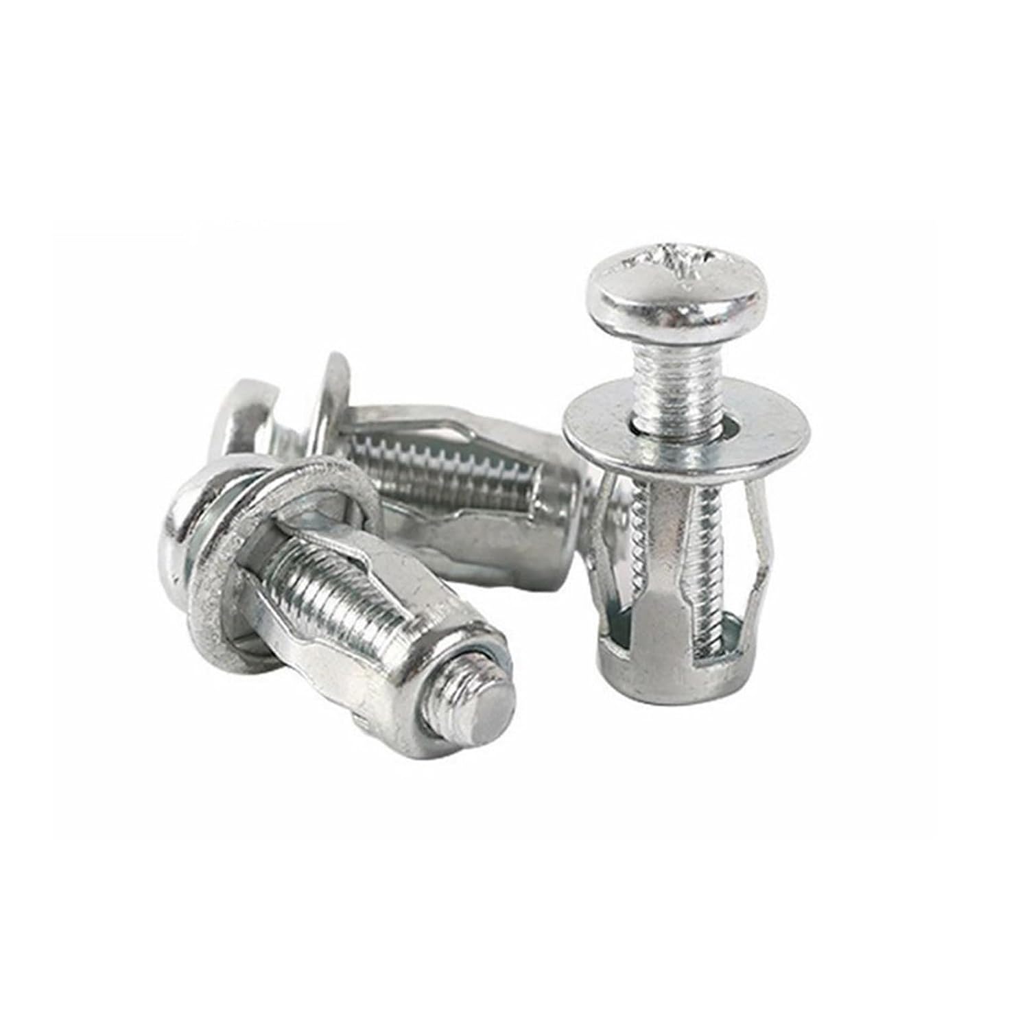 Hollow Core Door Anchors 150pcs Petal Expansion Screw Jack Nuts Screws Rivet Lock Bolt Board Wall Fasteners Plug for Home Bathroom/Bedroom Hardware Installation(M6x25)