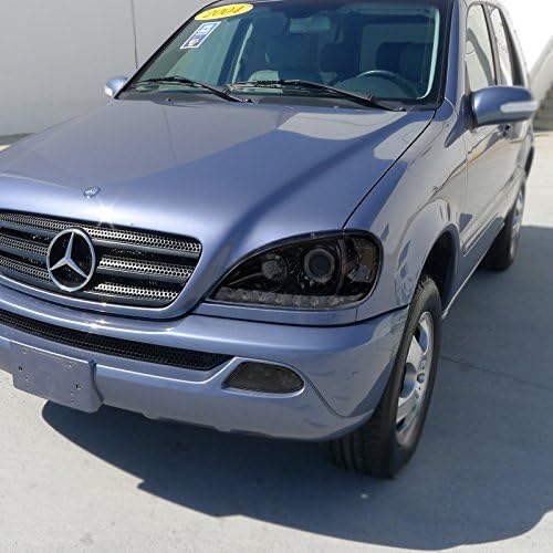 Spec-D Tuning 2LHP-BW16302G-TM Benz W163 ML320/350/55 Glossy Black SMD LED DRL Projector Headlights