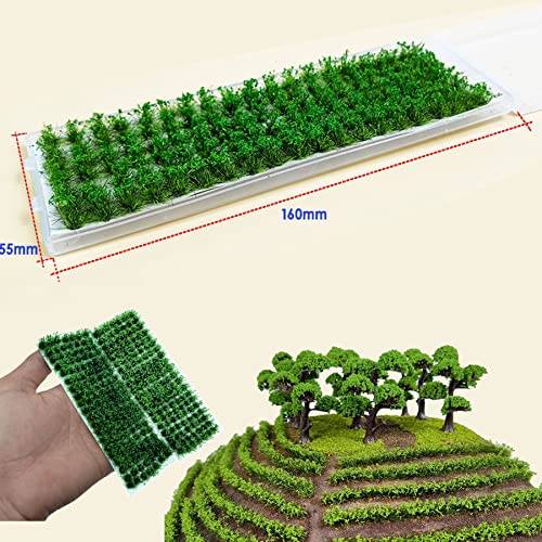 Woohome 280 PCS Static Grass Tuft Tea Model Grass Tufts 2 Color Artificial Grass Fake Moss Grass for Train Landscape Railway Artificial Grass Modeling - Image 4