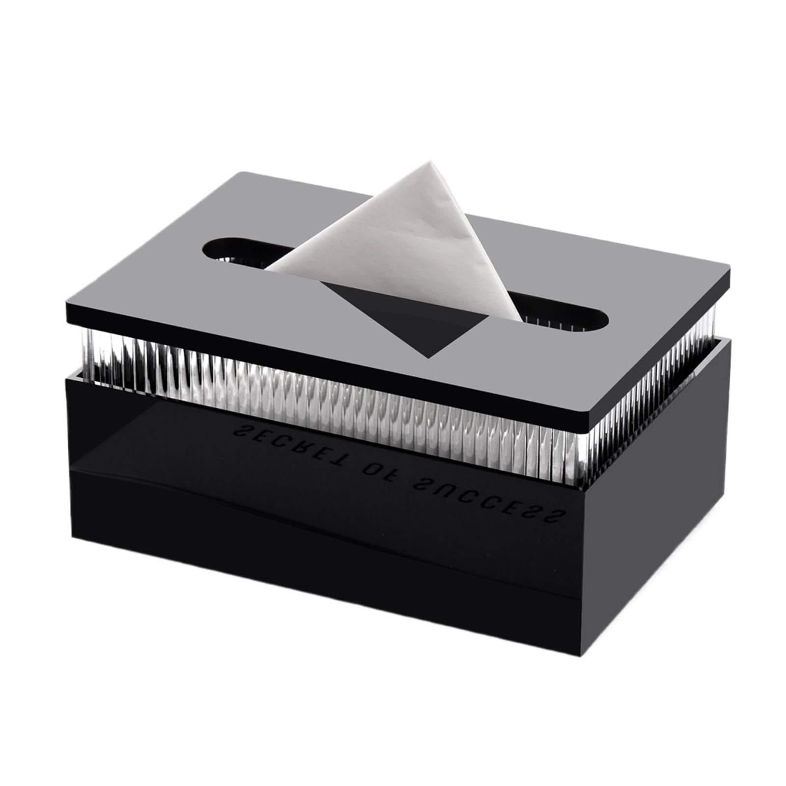 Tissue Case Rectangle Ripple Napkin Paper Case Dispenser For Home Bathroom Dresser Offices Car Tissue Box Holder Tissue Dispenser(Black)