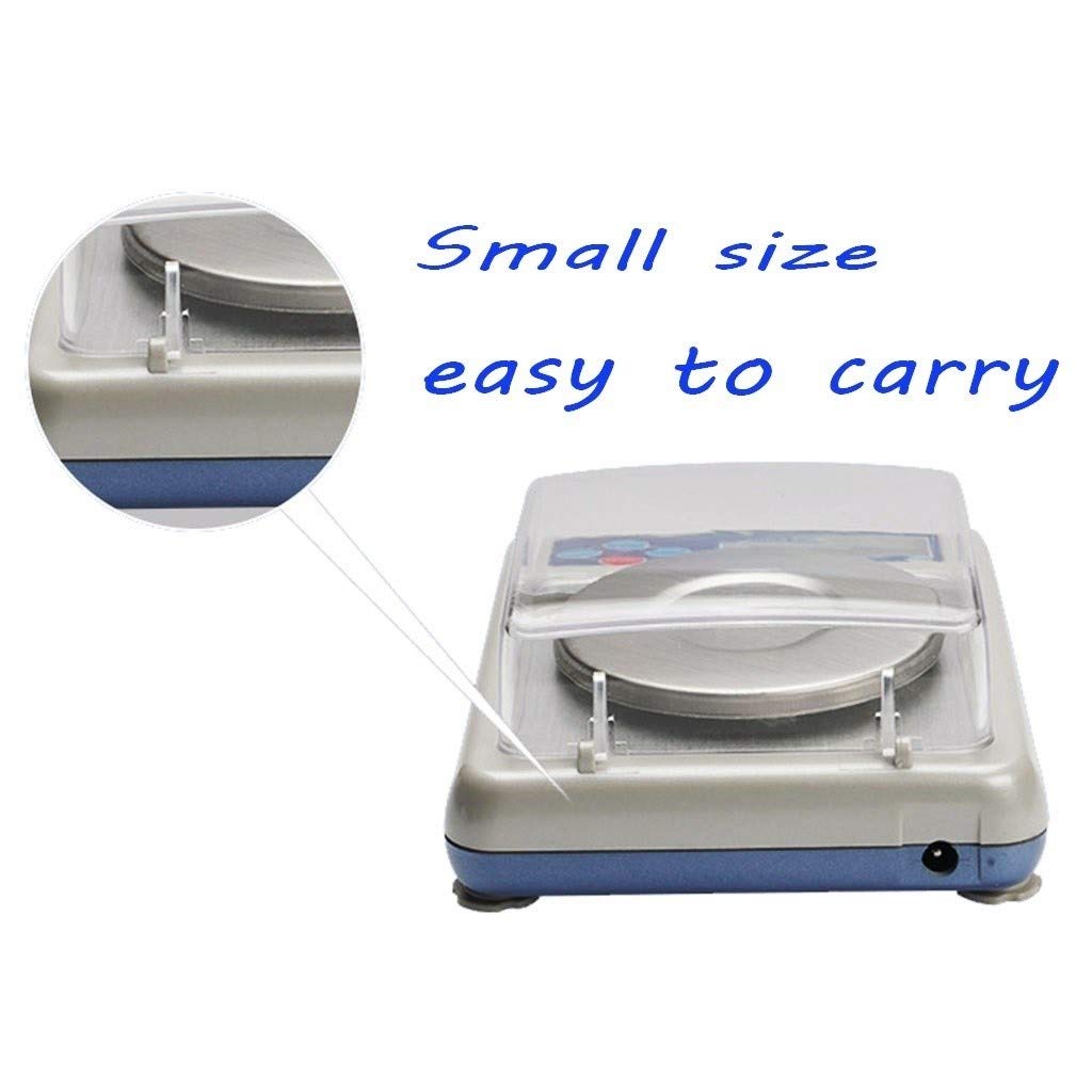 Báscula De Oro De 500 G/0,01 G para Joyería, Balanza De Laboratorio, Balanza De Cocina Digital De Precisión con Pantalla LCD.,White-50g/0.001g