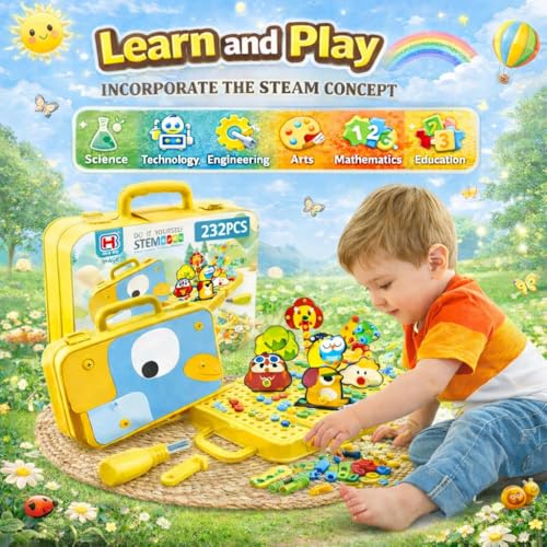 Image of The Little Ones Mechanical Toys - Construction Toys For Kids Aged 3+ Years Old,Stem Toys,Diy Kit,Best Birthday Gift For Boys & Girls,Educational Games [Junior Fix Construction Set- 40+Models- 232 PCS]