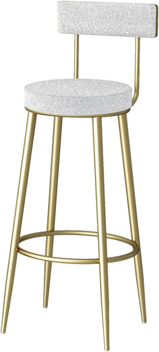 AITEKODVG Modern Bar Chair Counter Bar Soft Linen Cushion Metal Back
