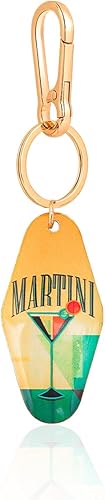Miniatura 5 de Llavero de cóctel vintage Martini Motel Retro Metal Bag Charm 5.7 pulgadas de largo Barware regalo