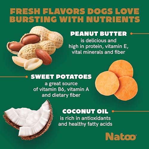 Image of NATOO Natural Dog Biscuits for Small Dogs, Grain-Free Peanut Butter