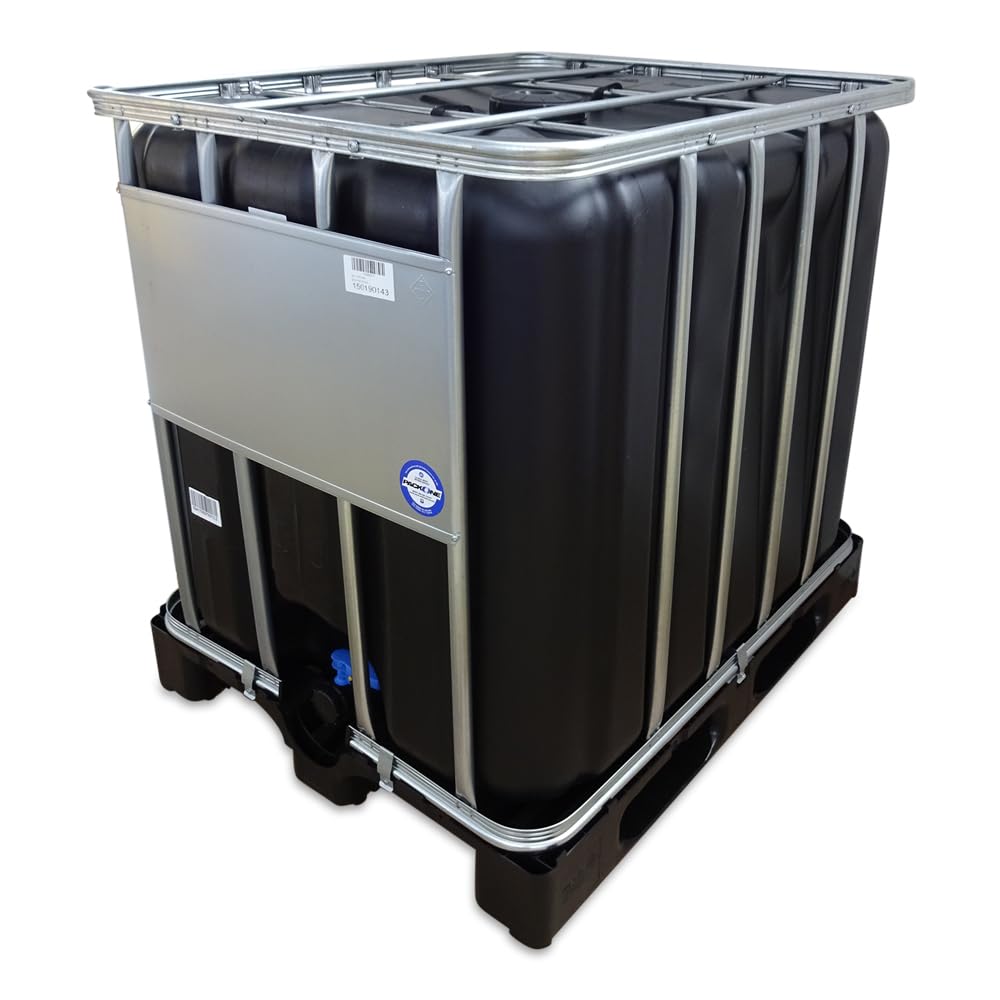 kanister-vertrieb® 1000l IBC Wassertank in SCHWARZ für Trinkwasser auf PE-Palette NEU (Non-UN)