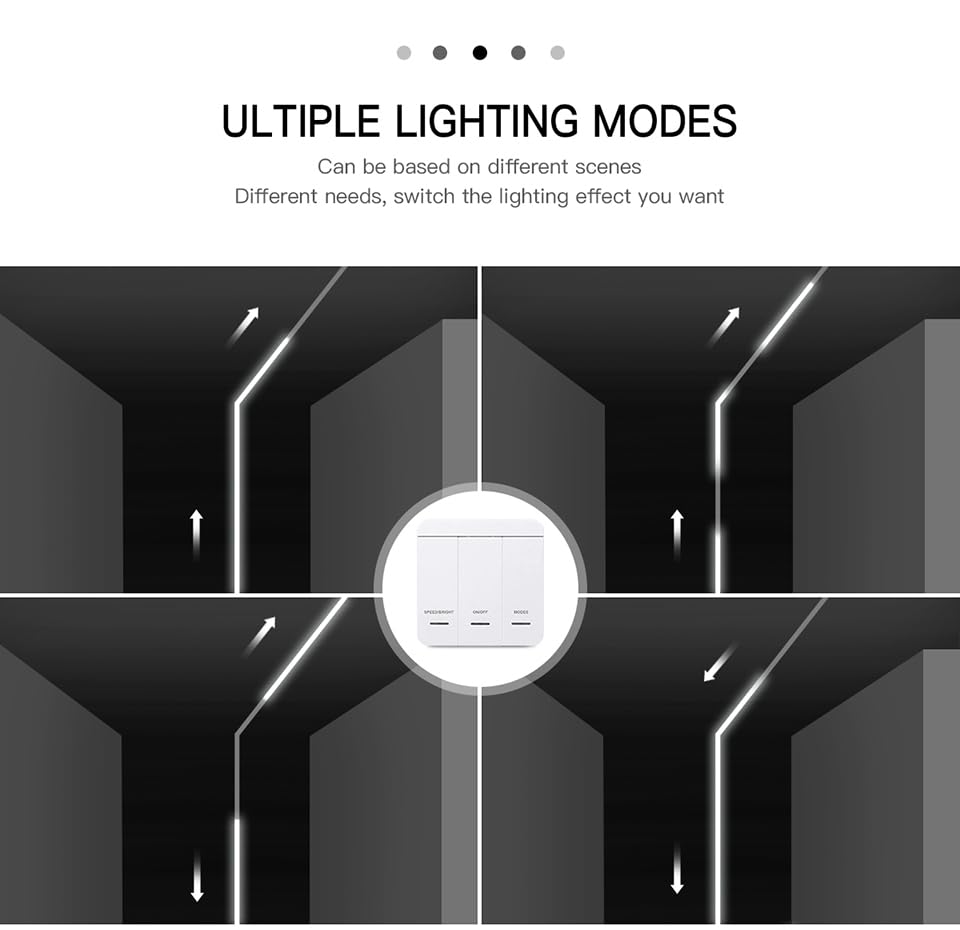 Image of CHNMALITAI10M /33FT Running Water Flowing LED Strip Lights,24V 120Leds /M Running Water Flowing LED Rope Light with Touch Panel Controller Switch for Bedroom Home Wall Decor
