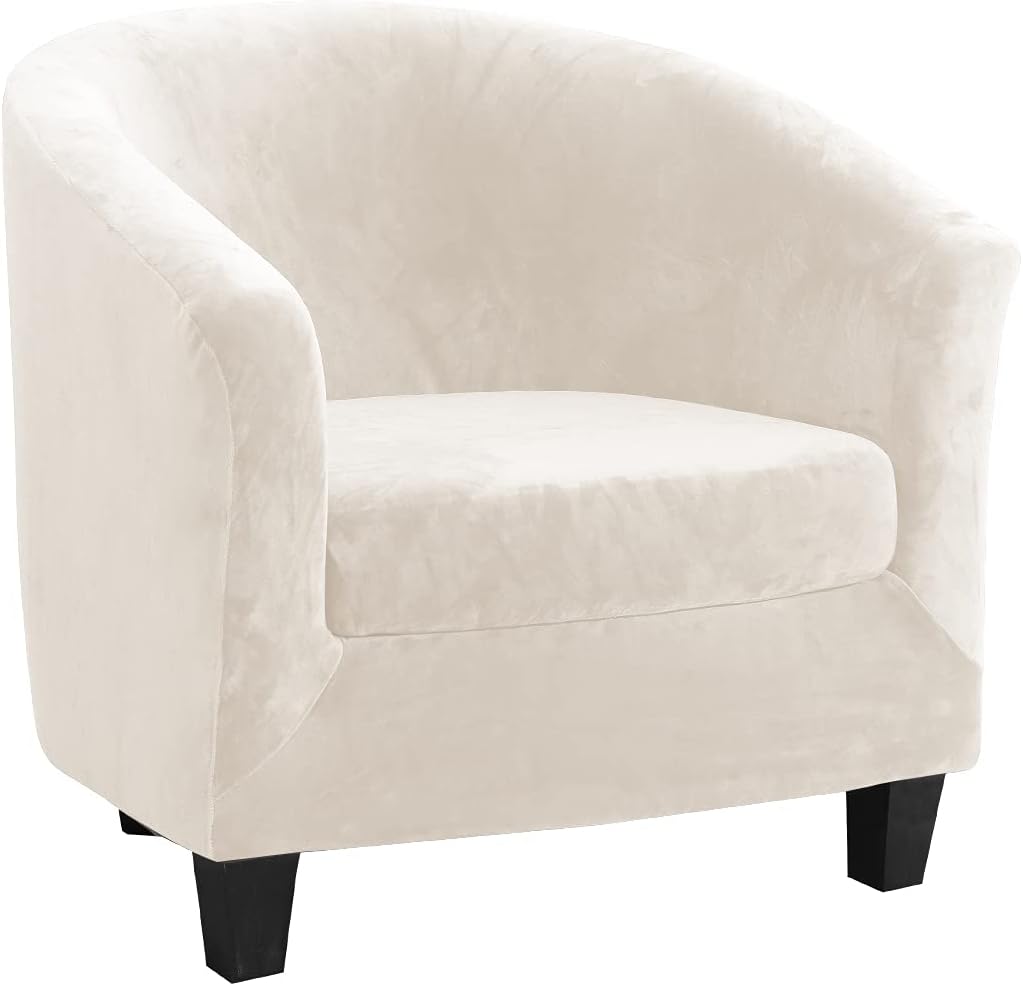 MIFXIN Tub Chair Slipcover 2Piece Velvet Barrel Club Chair
