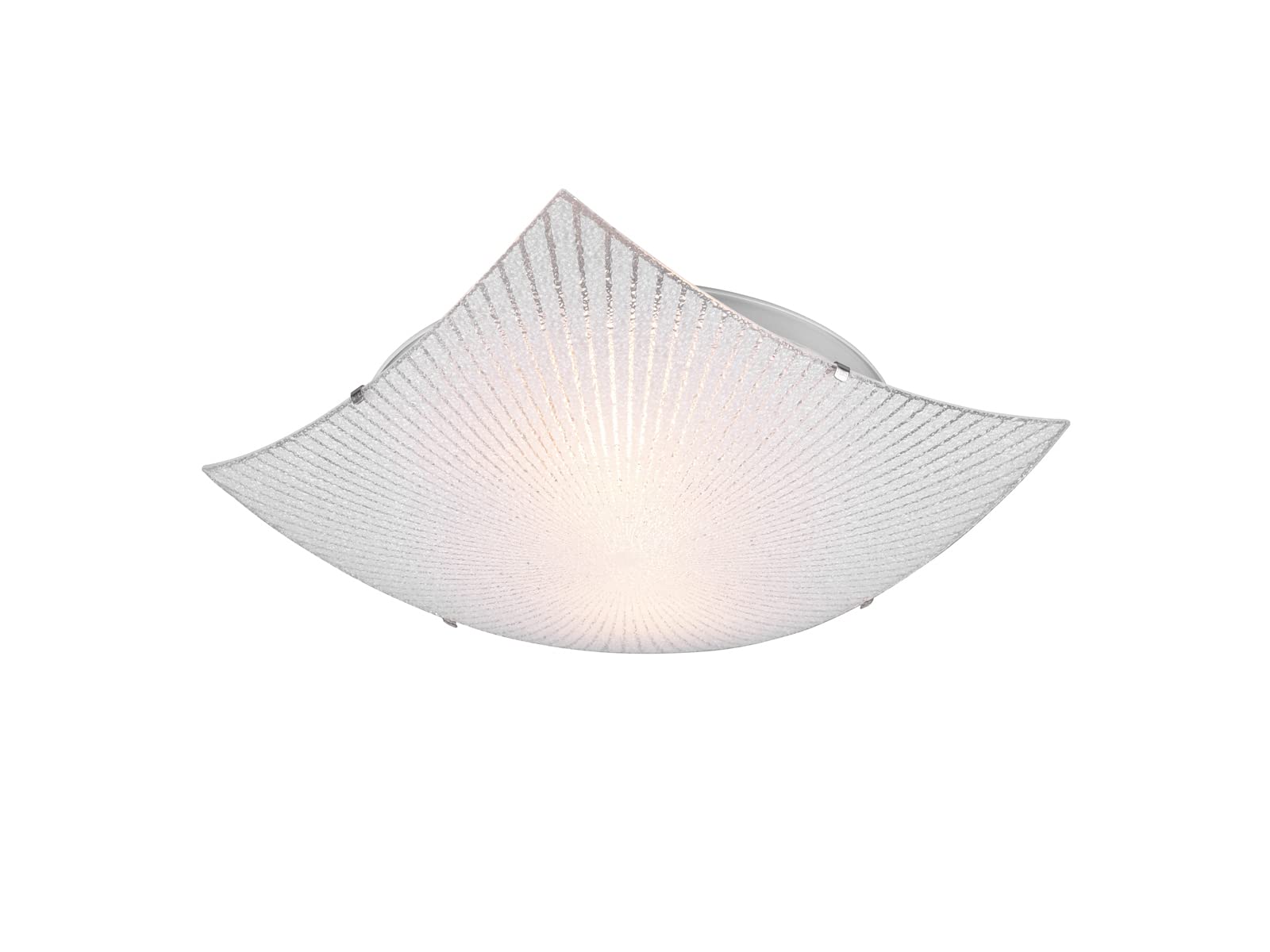 Plafoniera piatta con paralume in vetro bianco satinato, 40 x 40 cm