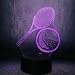 Produktbild HHANN 3D Illusion Lampe Led Nachtlicht, Tennisschlägersport 16 Farbwechsel- Und Dimmbaren Funktionen Nachttischlampe, Weihnachtsgeburtstagsgeschenke Für Mädchen Mann Kind