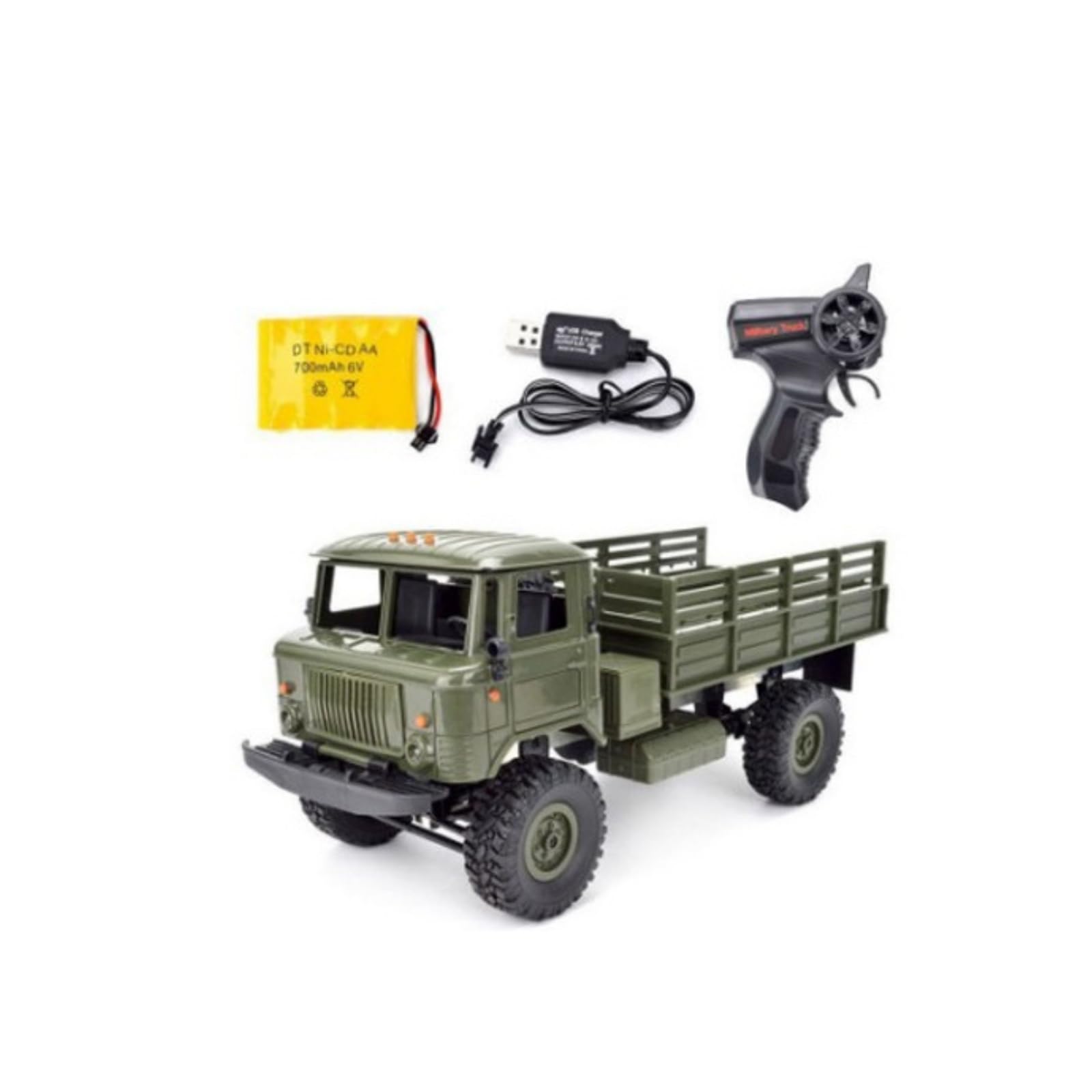 Colcolo Veicolo Giocattolo per Bambini Camion Rc Fuoristrada Crawler a con Sospensione Alta Pneumatici Grintosi Radiocomando E USB Adatto a Giardino Parco Cortile, Verde, Style to 2