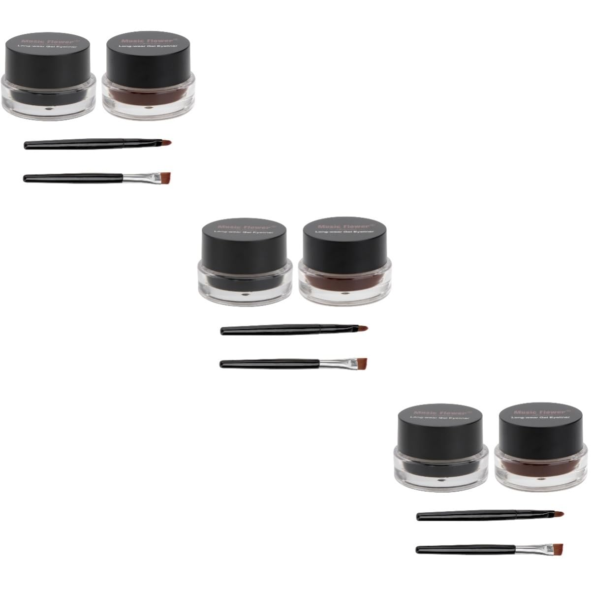 minkissy 6 Piezas Sombra De Ojos Marrón Crema De Sombra De Ojos Delineador De Ojos Delineador De Ojos a Prueba De Manchas Traje Traje Impermeable Gel De Cejas Mate Cosmético