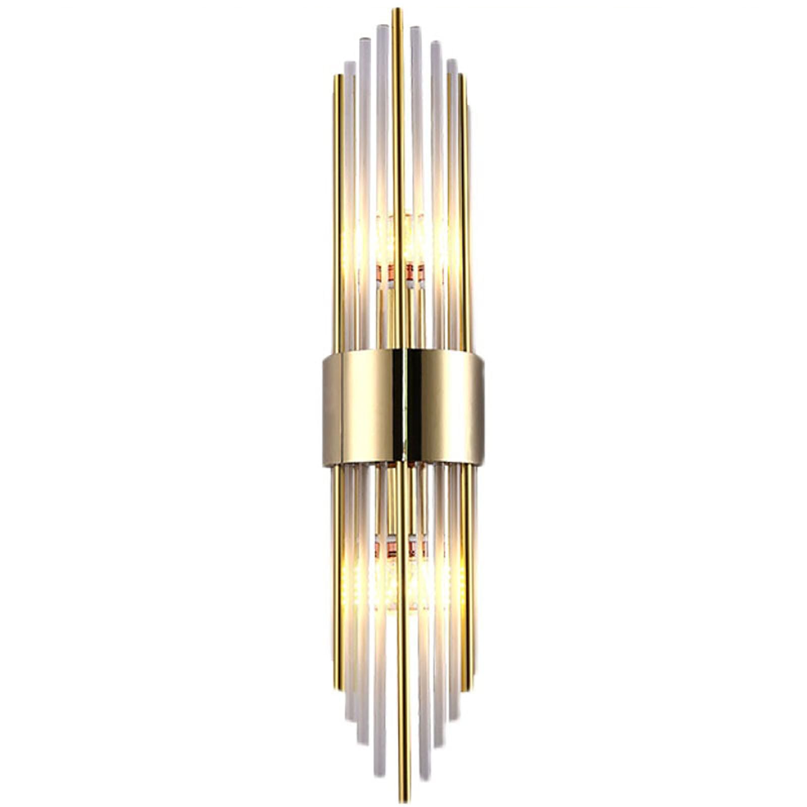 UHGFIMP Modern Gold Wall Sconce,Simple Creative Wall Mounted Lamp, with Clear Glass Crystal Luxury Wall Light Fixtures,for Bedroom Bathroom Living Room