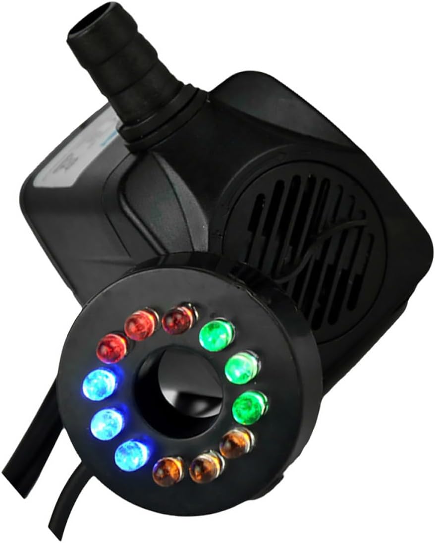 BESPORTBLE Submersible Water Pump with LED Lights Wave Maker Pump for Fish Tank and Fountain with US Plug for Fresh and Sea Water Lift